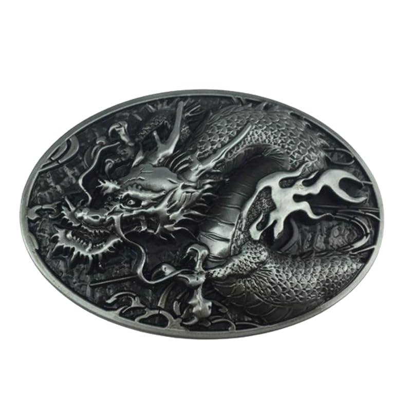 

[NR-Style] belt buckle Metal fittings only gold silver casual men s ladies (Dragon, silver)