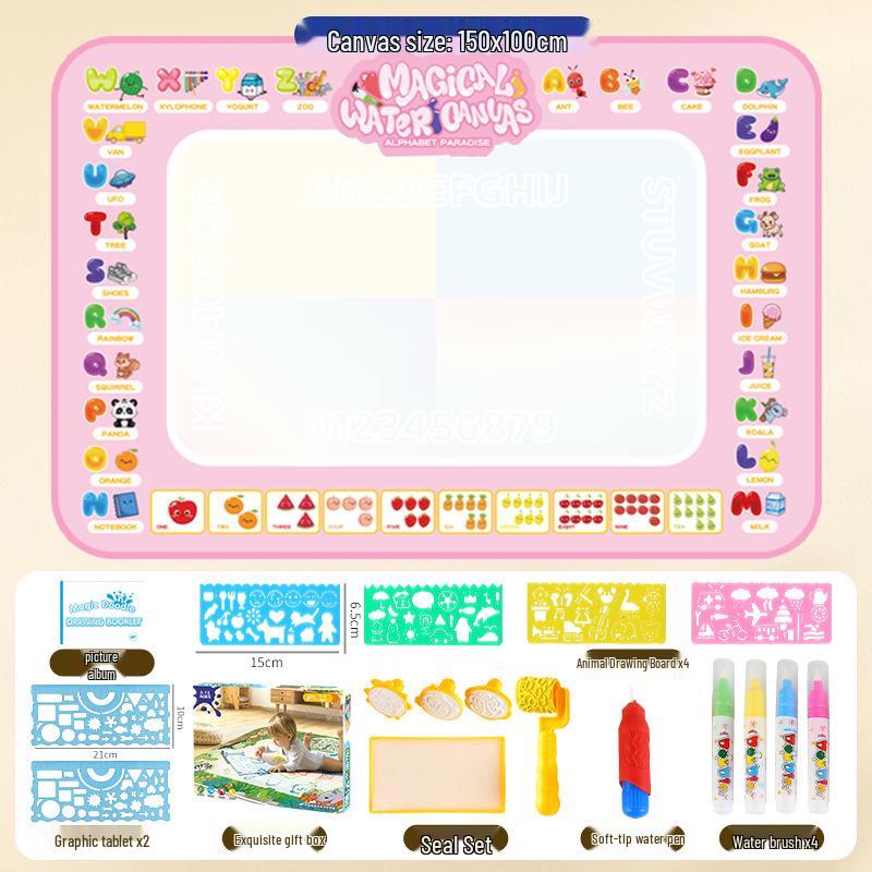 Extra-Large Magic Water Drawing Mat for Kids - Reusable Water Writing Cloth & Graffiti Canvas
