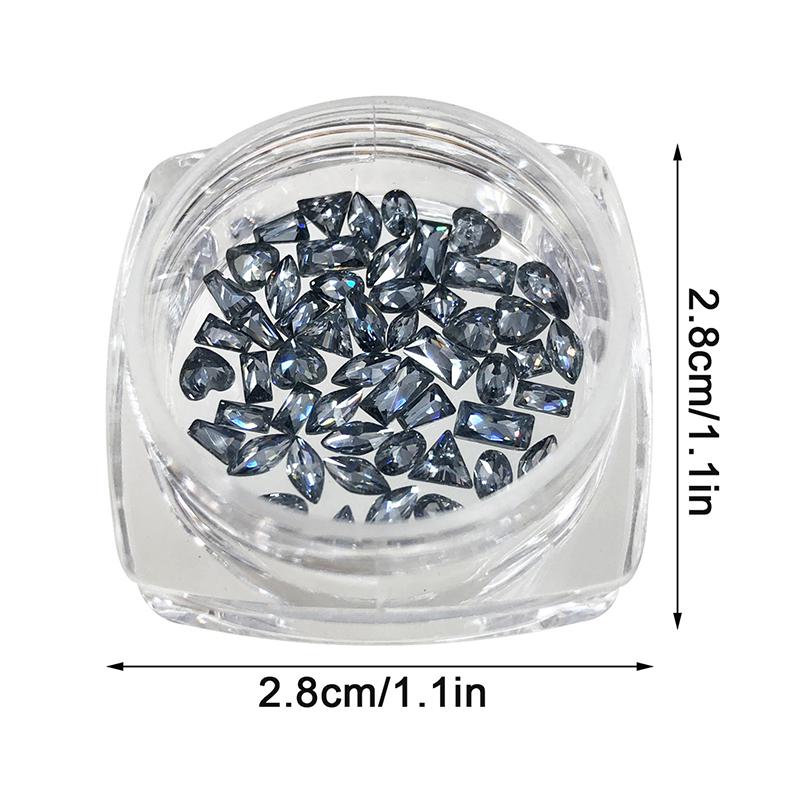 

50pcs Shiny Zircon Rhinestones Nail Charms Mini Multiple Shapes Nails Gemstones Flatback Nail Art Craft Decoration