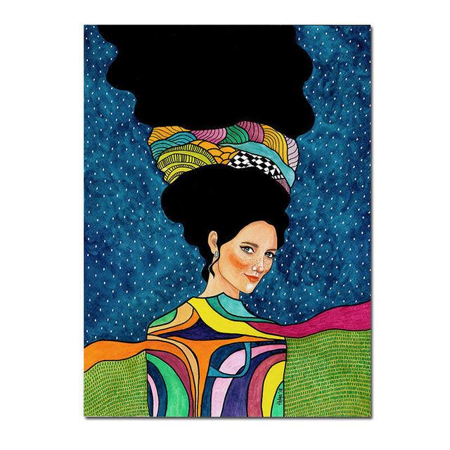 Nordic Abstrakte Mädchen Blume Vogel Leinwand Malerei Poster Drucke Vintage Wand Kunst Bild für Wohnzimmer Wohnkultur Cuadros Kein rahmen