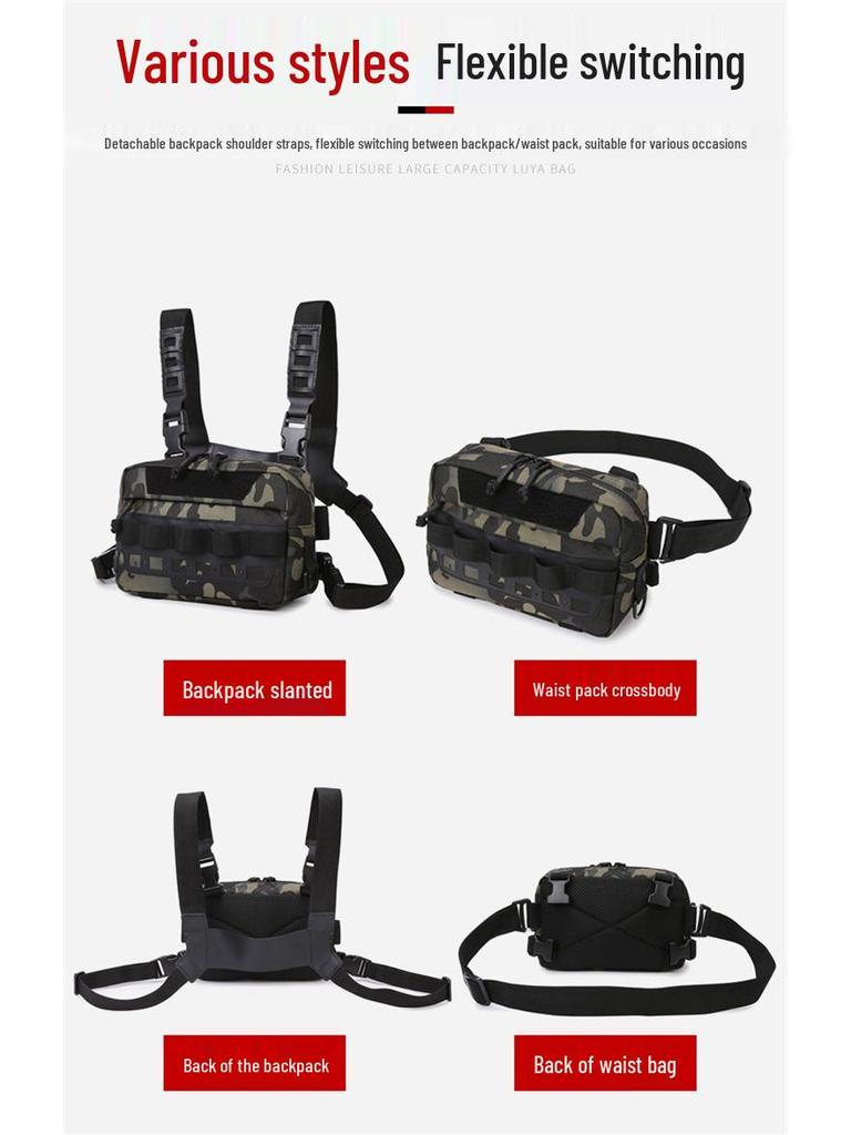 Tactical Multi-Functional Chest Vest Bag with Molle Expansion for Fishing and Workwear