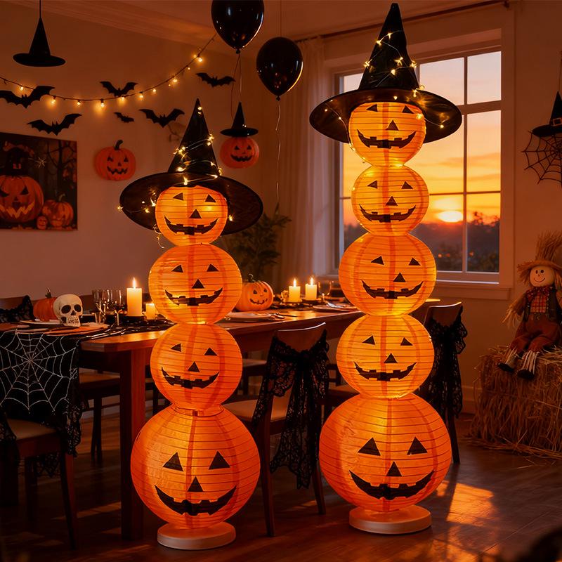 Light-Up Pumpkin Lantern Halloween Decor for Door, Shop, Bar, Kindergarten, and Photo Props