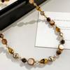 Handmade Necklace Beaded Sweater Chain Vintage Caramel Necklace  Jewelry Gift