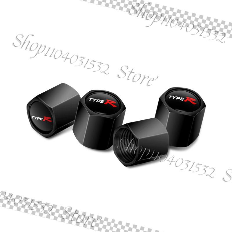 Car Decor 4Pcs/Set Type R Logo Emblem Car Wheel Tire Valve Caps Dust Covers For Honda Civic Accord Mugen CRV Odyssey City