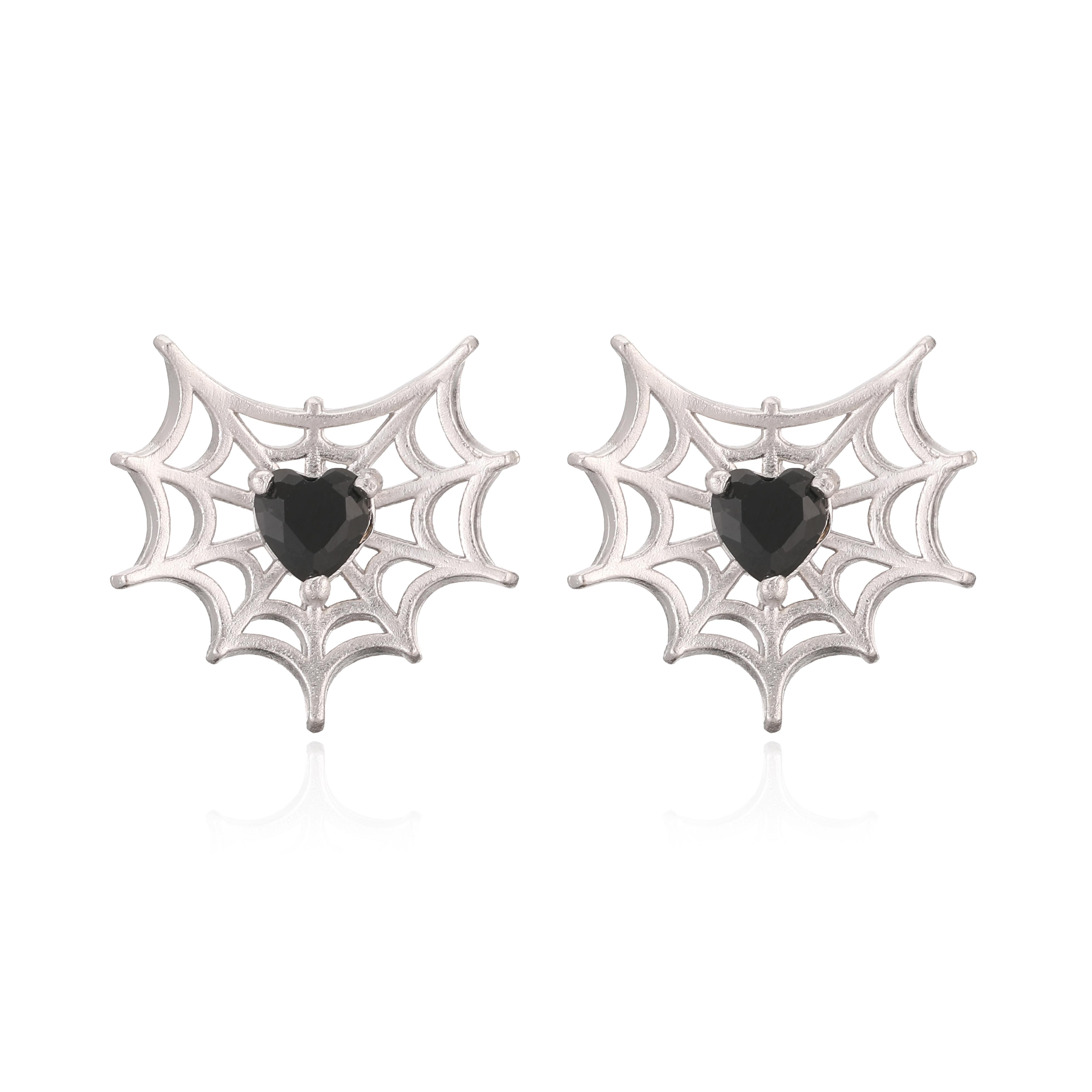 

HECHENG, Sweet Heart-Shaped Playful Cartoon Spider Web Earrings for Women - Minimalist Fashion Jewellery Gift Set (1 Pair) Other