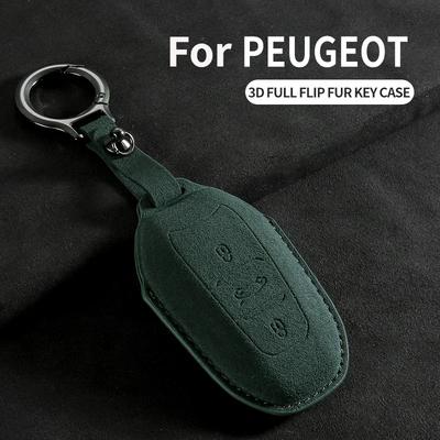 Autoschlüsselhülle Schale Fob Für Peugeot 308 408 508 2008 3008 4008 5008 Für Citroen C4 C6 C3-Xr Wildleder Autoschlüsselanhänger Zubehör