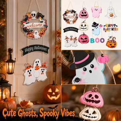 Halloween Door Hanger Decorations with Cute Ornaments for Party and Room Home Decor
