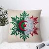 Algeria Alg Flag Cushion Cover 1 Piece Short Plush Pillowcase, Soft And Washable, Mostly Used For Sofa, Car