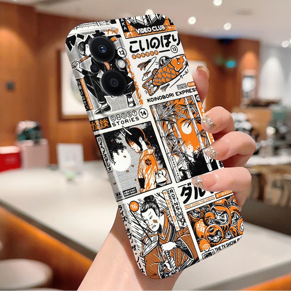 All-inclusive Film Handyhülle Cartoon Mode Design Hartschale Vollabdeckung Kameraschutzhülle für OPPO A60 A96 Reno12 Realme C53 C75