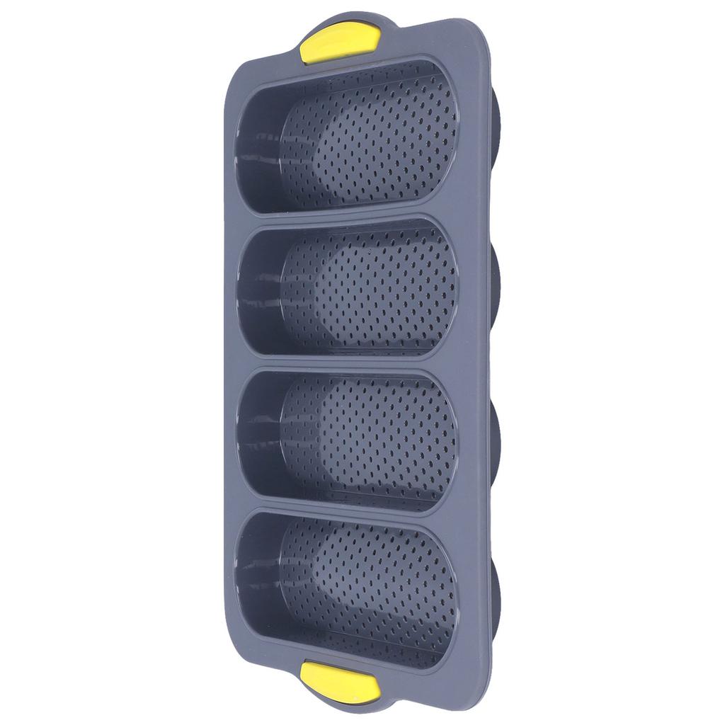 Baguette Mold 4 Grooves Silicone Soft Smooth Surface Bread Mould Baking Pan Kitchen ToolLight Gray