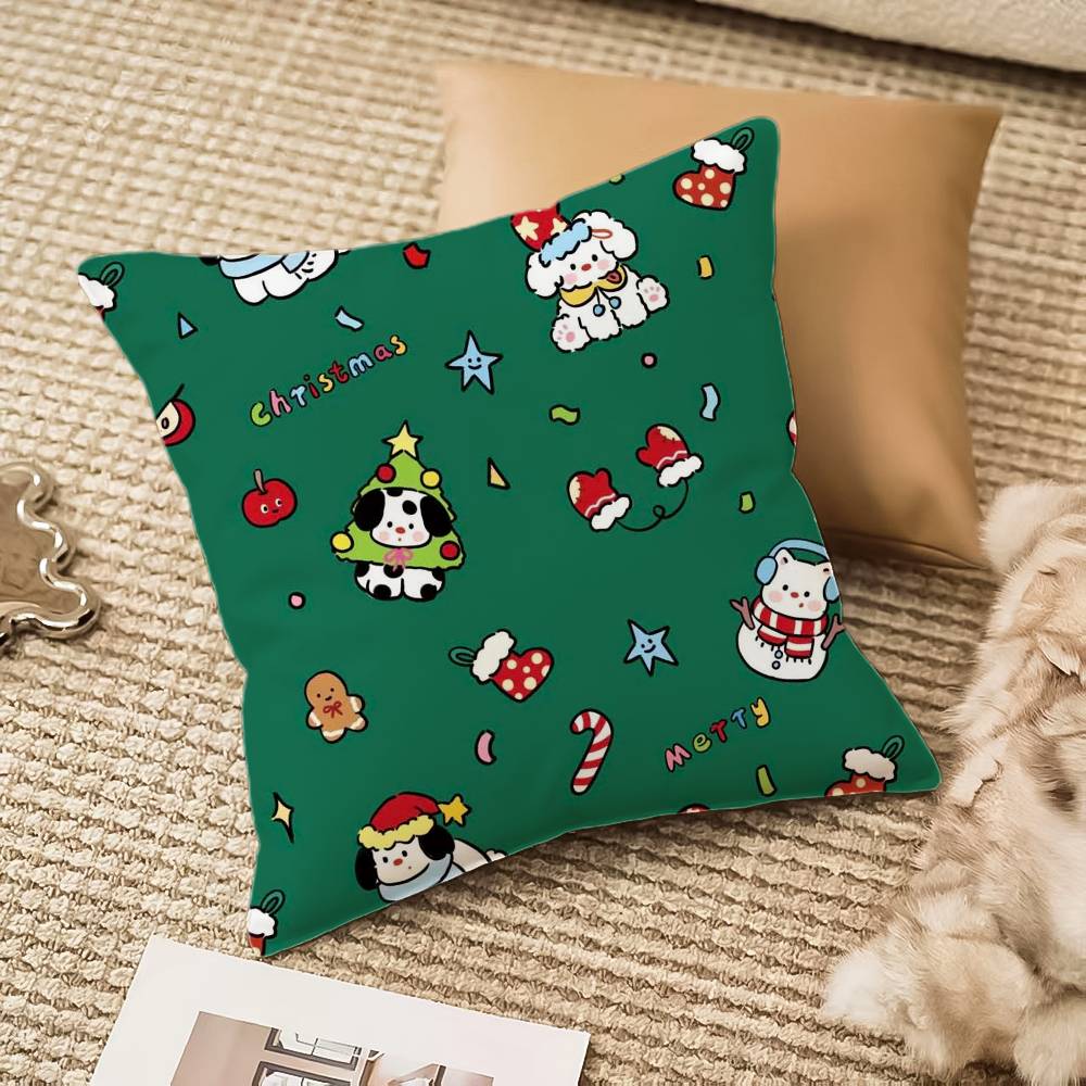 Рождественская наволочка для собаки Противопылевой клещ Невидимая молния Диван Кровать 12x12Inch
