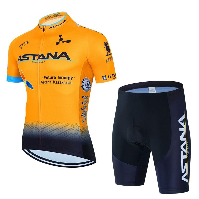ASTANA Set Maglia da Ciclismo da Uomo Manica Corta Kit Bici da Strada Traspirante Asciugatura Rapida Lycra Abbigliamento Performance