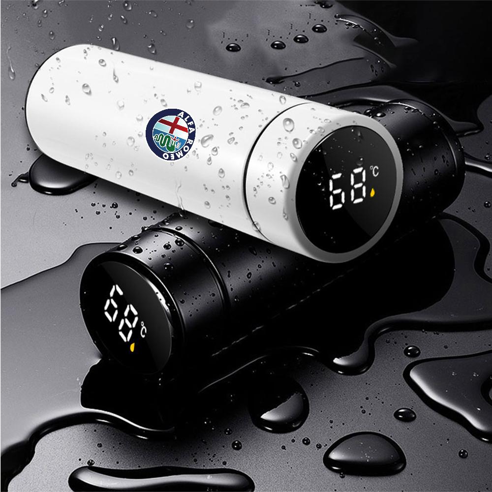 1pc Thermos Bottle Smart Cup With Temperature Display 304 Stainless Steel Vacuum Insulated Intelligent Cup For Alfa Romeo 159