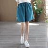 Baumwollshorts Damen Sommer Vintage Locker Große Größe Hohe Taille Lässig Denim Weitbeinige Hosen