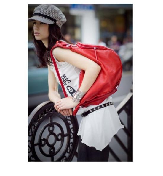 Genuine Cowhide Leather Backpack Bag [IUHA] 3-way (mb1102002003) (Red)