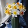 Artificial Daffodil Flowers 14.9 Inches Faux Narcissus Flower Spring Fake Flower Arrangement for Home Wedding Indoor Decor