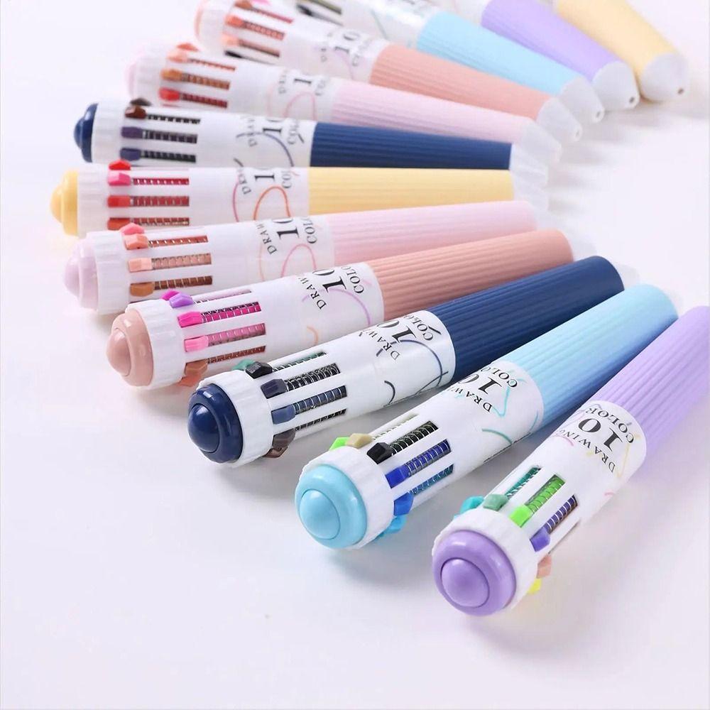 6Pcs/Set Multi-Function Colored Pens 60 Colors Multicolor Pens  for Painting Study Marking