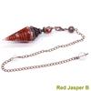 Antique Silver Seven Chakra Crystal Pendulum with Semi-Precious Chips and Resin Hexagonal Cone Pendant
