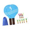 Beach Tennis and Badminton Racket Paddle Set with Carry Bag for Indoor Blue