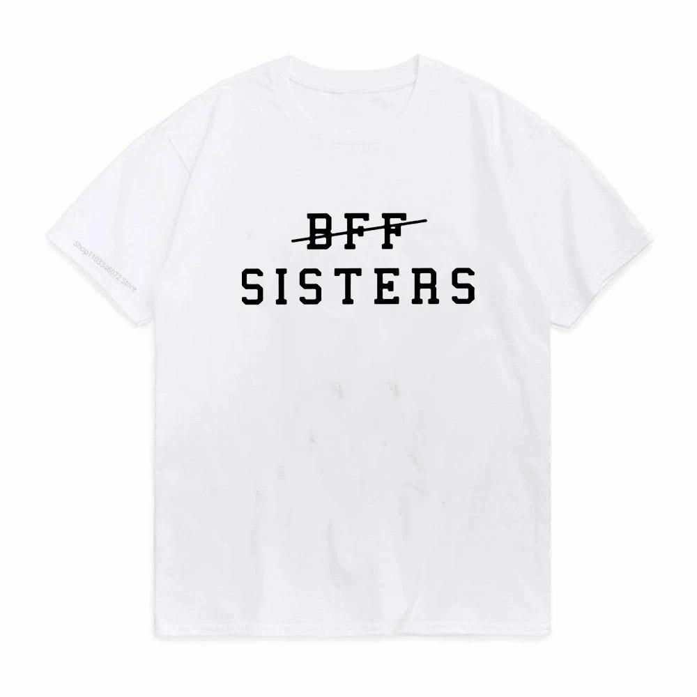 

Футболка с принтом «BFF SISTERS», повседневная однотонная футболка «Лучшие друзья», модная футболка для девочек, футболка Best Sister Tumblr 4XL