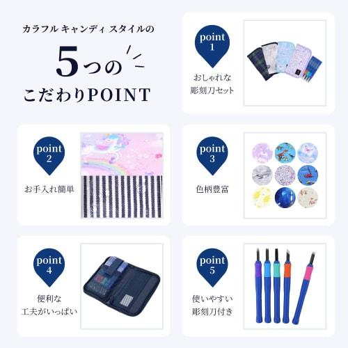 COLORFUL CANDY STYLE Carving Knife Set (Right-Handed), Water-Repellent, Lightweight, Shinkansen and Railway World Design in Gray, with Sakura Grip Car