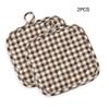2pcs Checkered Thickened Fabric Heat-Resistant Mats, Square Insulating Pads for Kitchen, Living Room, Cup Coasters, Table Mats