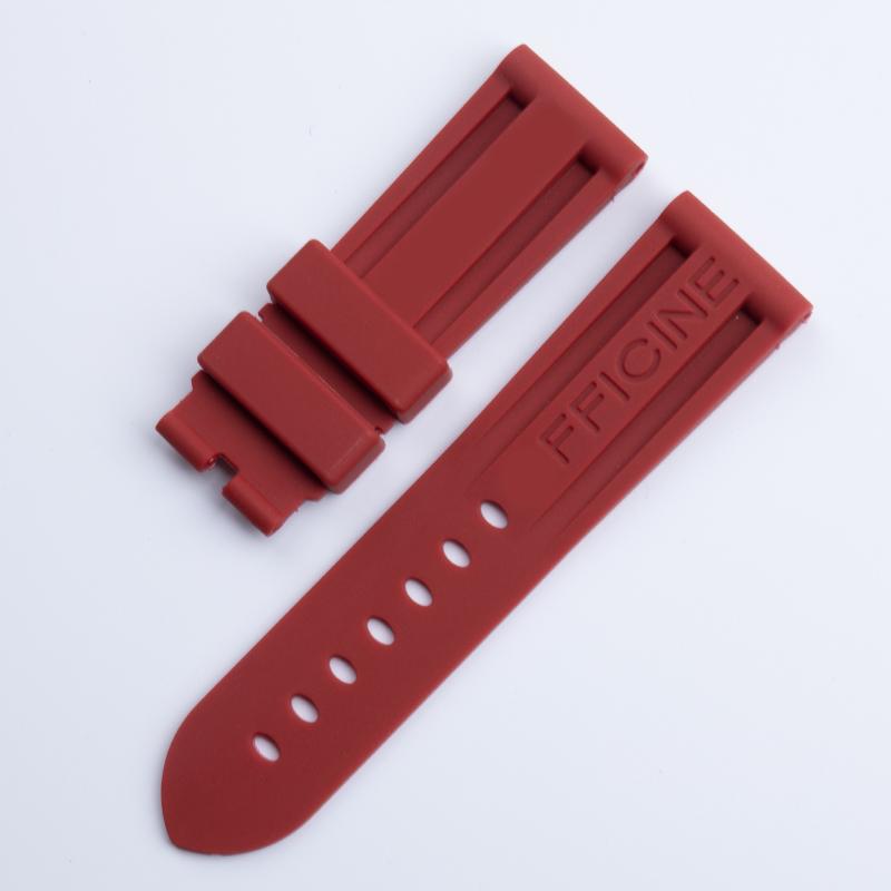 24mm Soft Top Quality Colorful Rubber Watchband For Panerai Strap Black Green Blue Red Band Butterfly Buckle Sport Waterproof