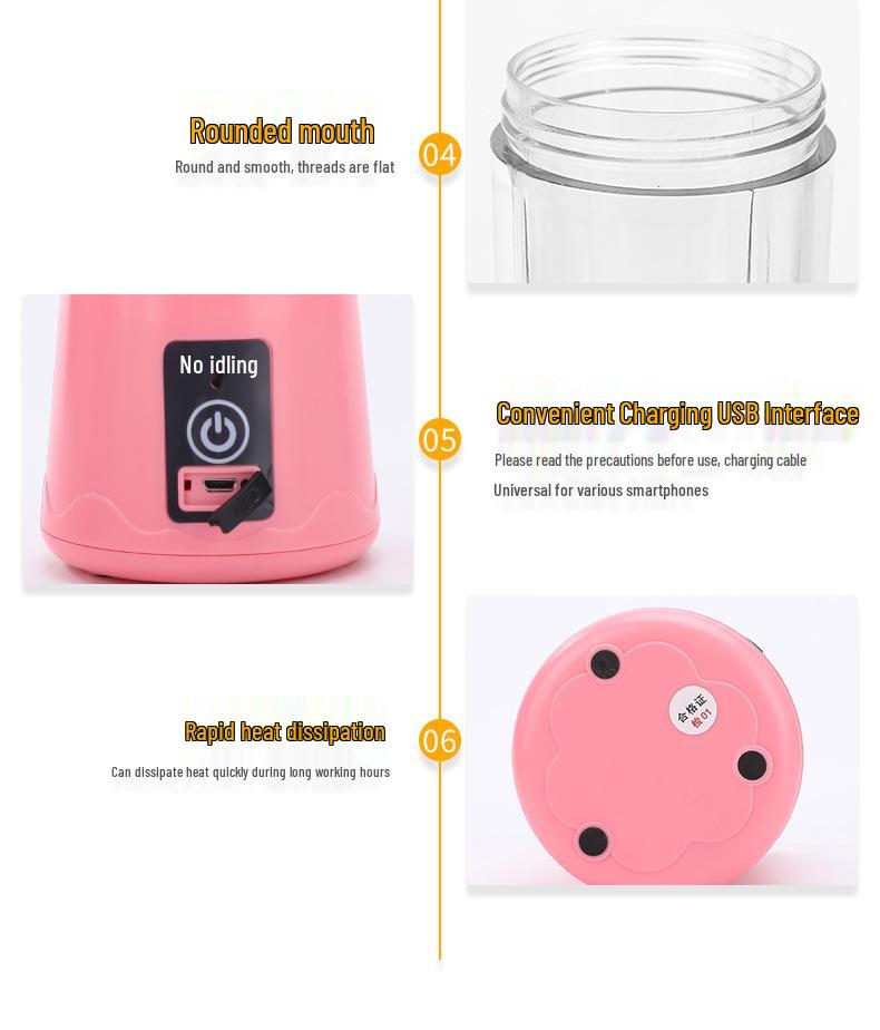 Compact USB-Chargeable Wireless Juicer Cup for Home Use