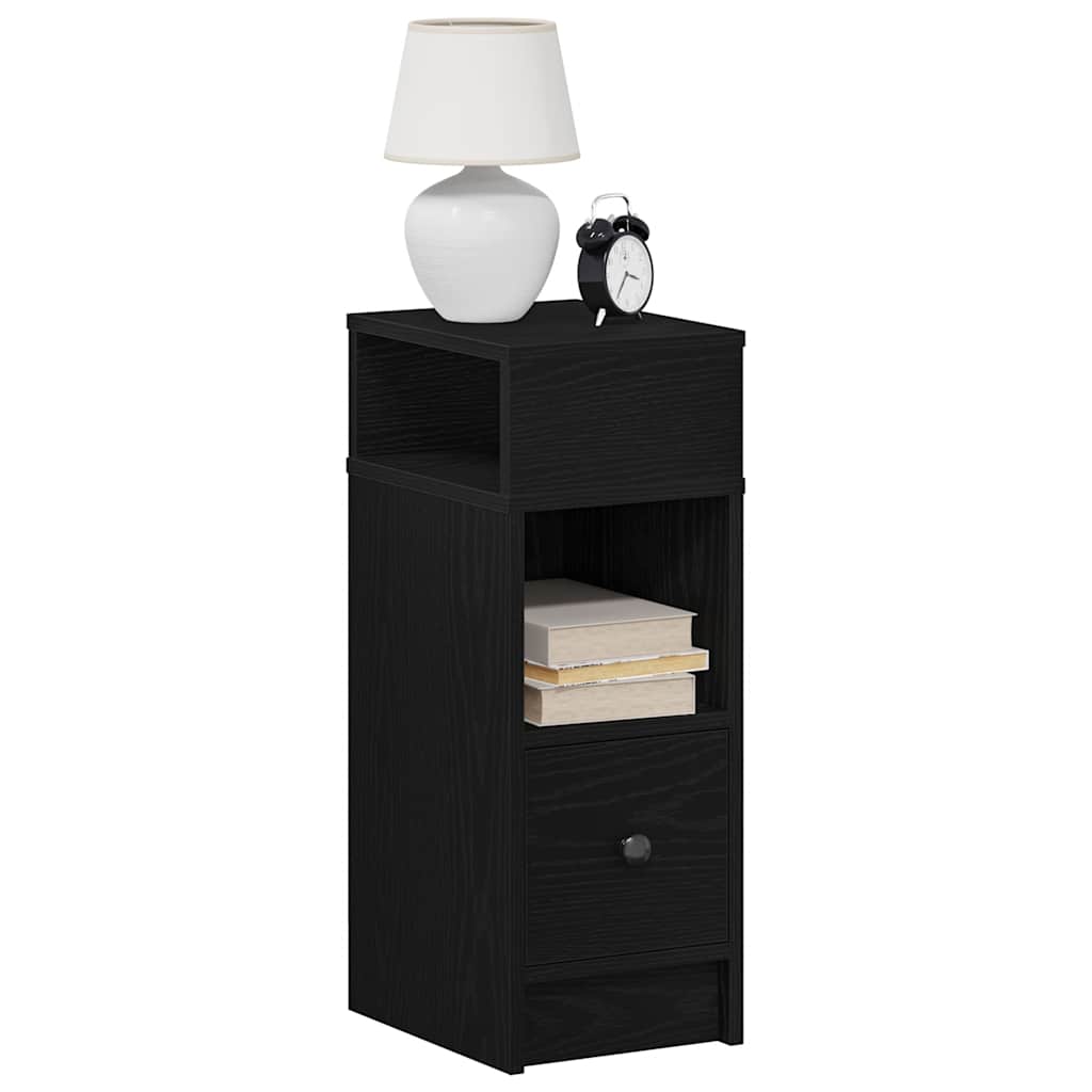 Nightstand with Drawer Black 25 X 31 X 66 Cm