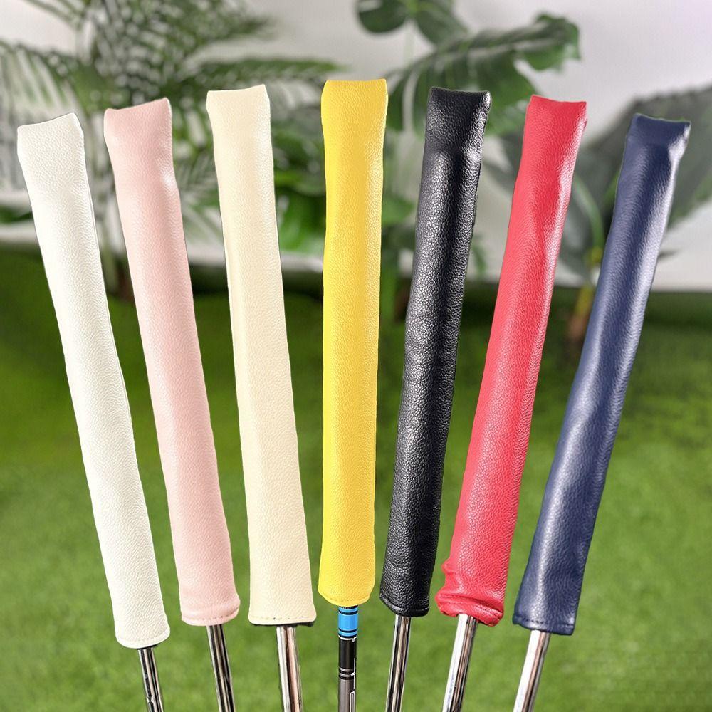 PU Material Golf Alignment Stick Cover Direction Indicator Rod Black/White/Beige Golf Club Protective Sleeve Minimalism Design