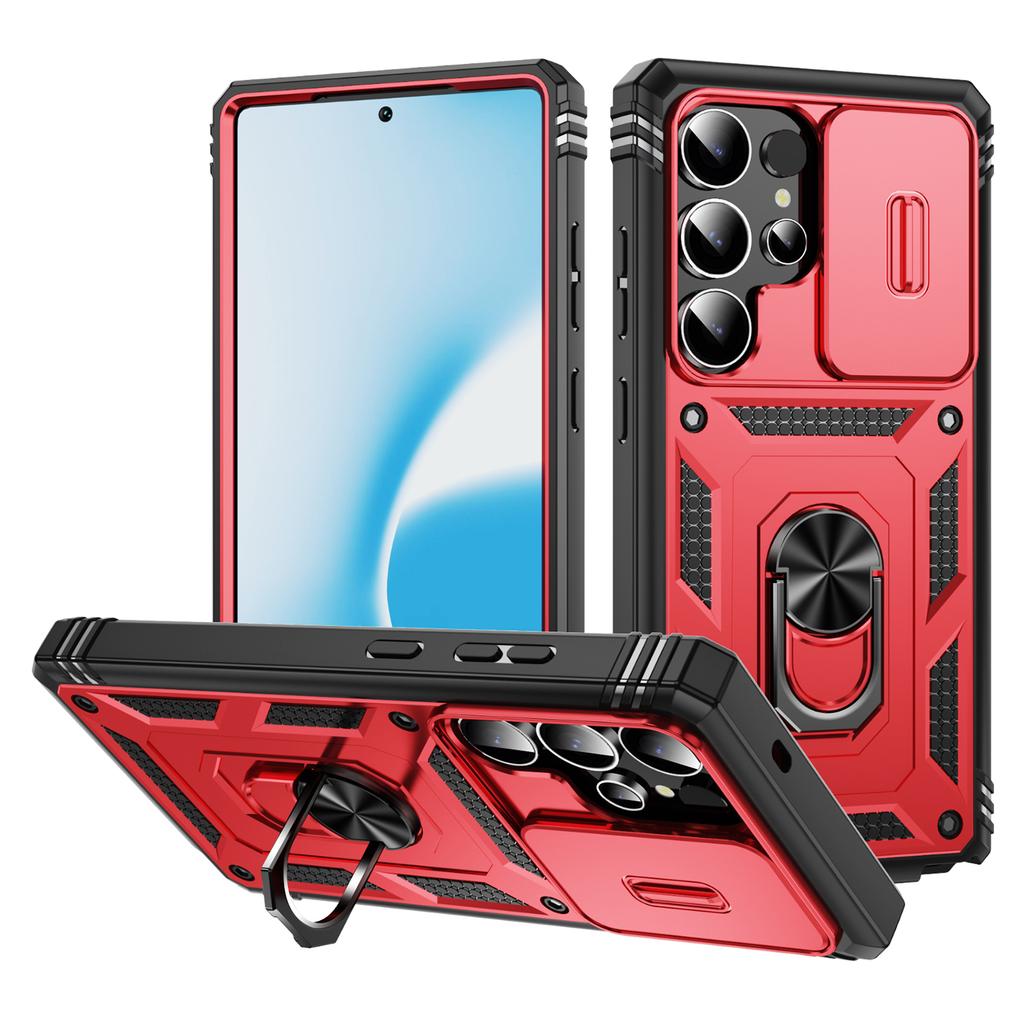 For Samsung Galaxy S25 Ultra Case TPU+PC Slide Camshield Kickstand Phone Cover