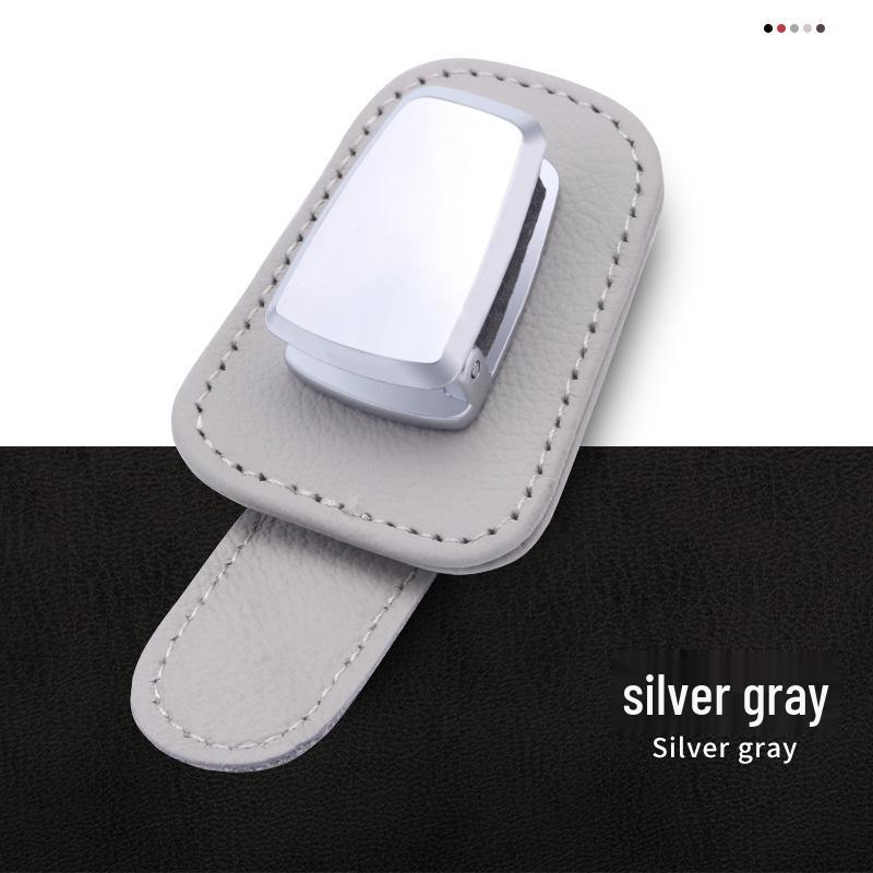 Car Sun Visor Glasses Clip: Multifunctional Sunglasses Holder & Bill Storage In Creative Cowhide Design