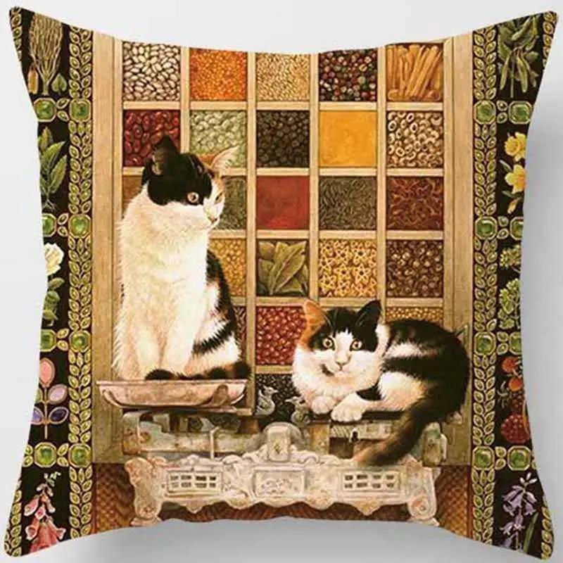 Unique Cat Pattern Pillowcase Sofa Home Decoration Car Office Supplies Outdoor  Cushion