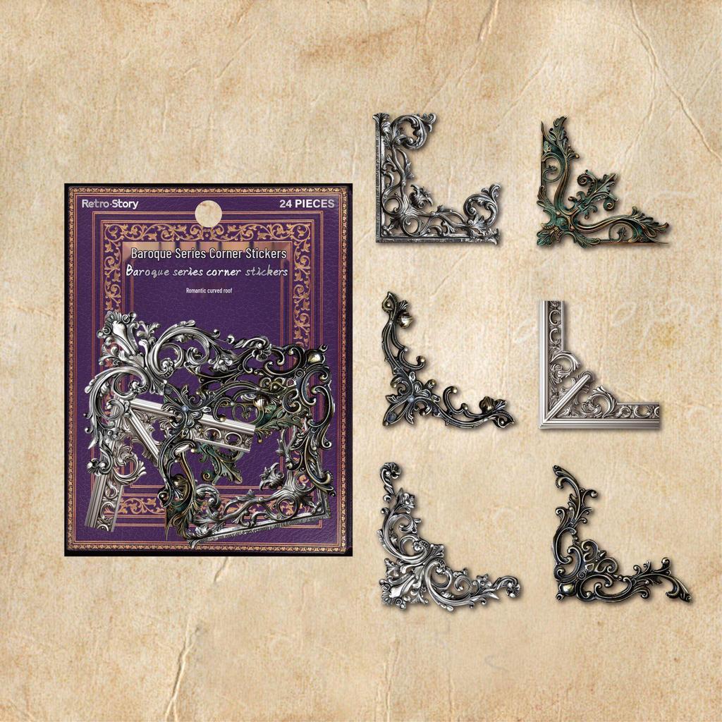 RetroStory DIY Rose Corner Decor Stickers