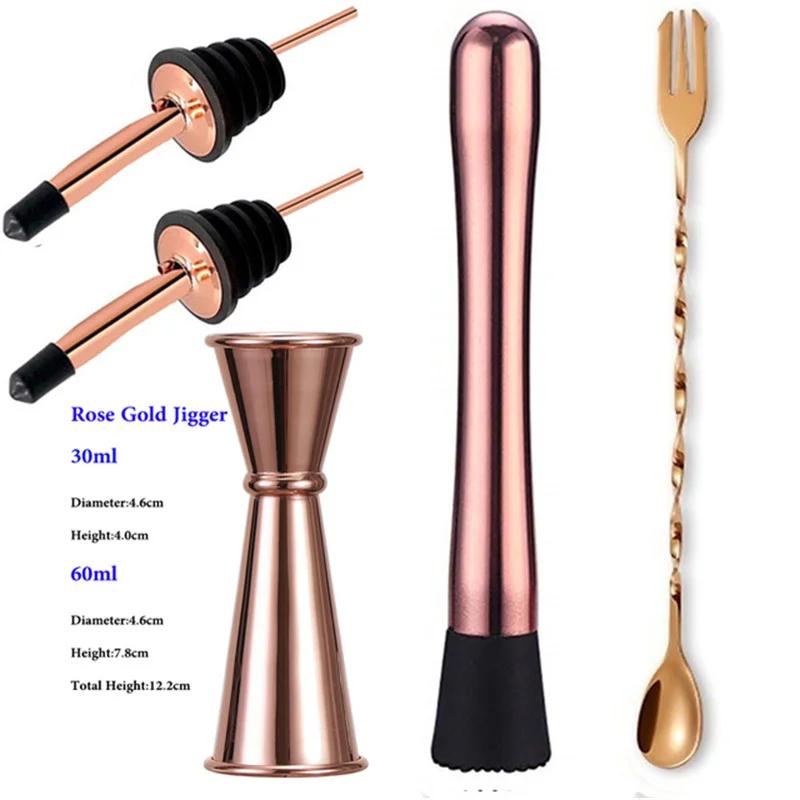 Professional Stainless Steel Bar Tools, Stir Bar Tool, Cocktail Stir Bar, Mixing Spoon, Cocktail Picks, Mojito Stir Bar Tool Kit