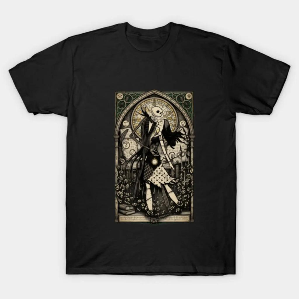 Moonlit Dance Gothic Rounisexce Couple T Shirt Vintage Washed Homme Designer Clothes Stretched Soft Graphic Versatile Streetwear