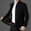 Men's Wool Stand-Up Collar Zhongshan Jacket: Business Casual Suit for Middle-aged and Elderly