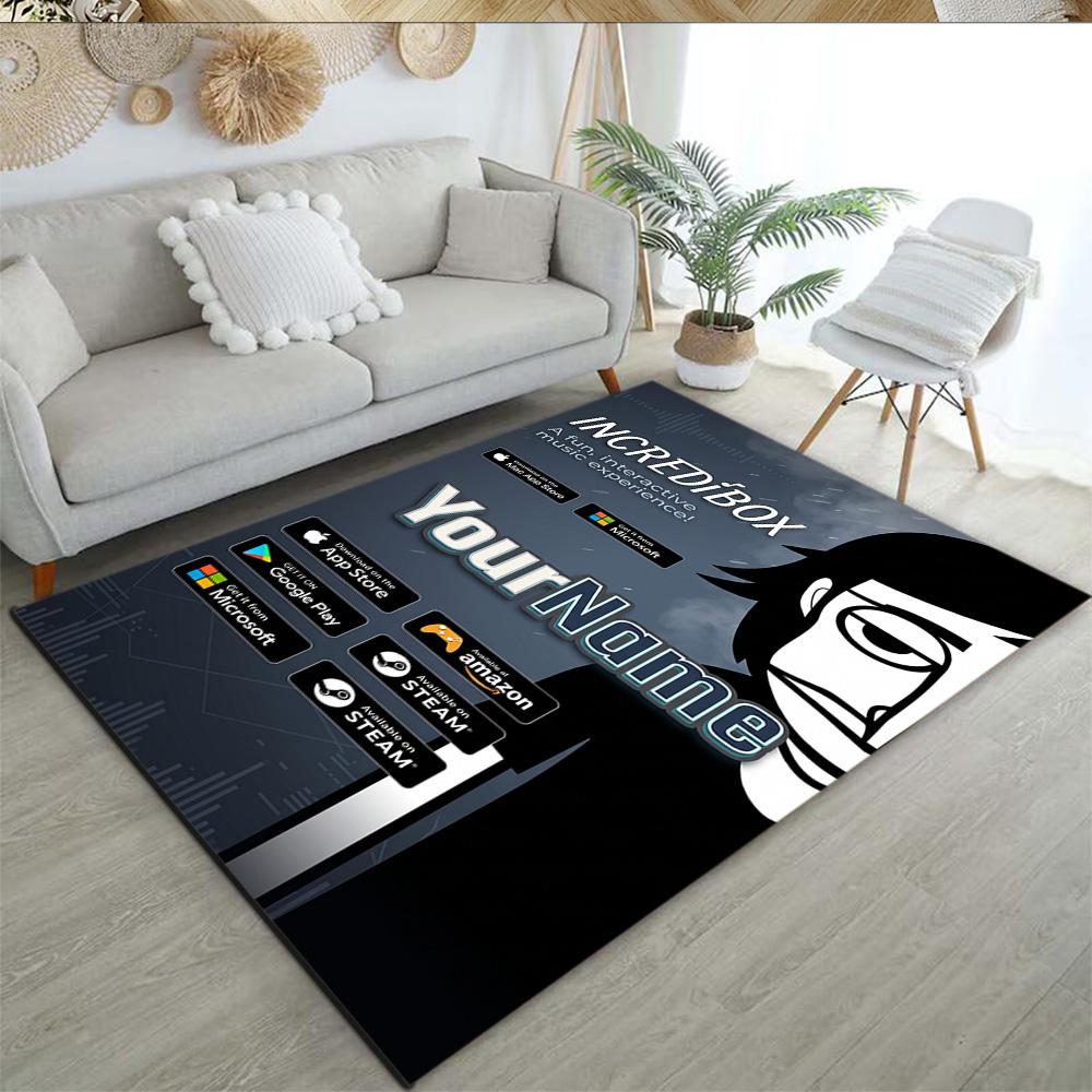 Incredibox Customizable Name Area Rug Suitable for Study room Playrooms Decorate room Game Room Anti-slip Rug Anime Office Decor Gift for Festivals