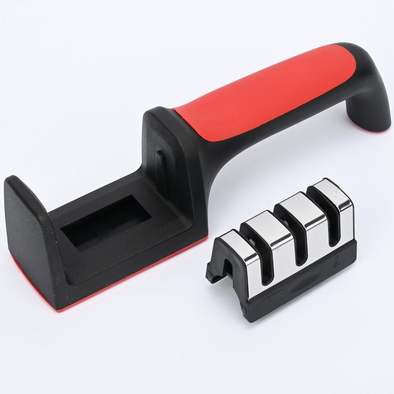 Afilador de cuchillos manual de cocina extraíble, piedra de afilar de bolsillo para tijeras, portátil, de acero, accesorios de afilado.