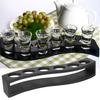 Wooden Wooden Wine Glass Rack Black Drinks Serving Board Reusable Cup Holders Stand  Home