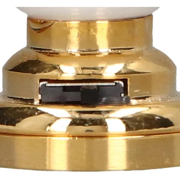 VBESTLIFE Miniature Ceiling Lamp, 1:12 Scale Round Battery Powered Switch Metal Base Luxury Dollhouse Lamp Props, Gold, Classic/Elegant/Luxurious