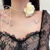 Flower Collar Choker Necklace Soft Fabric Flower Choker Tie Fabric Flower Chokers Cloth Accessories for Women Teen Girls