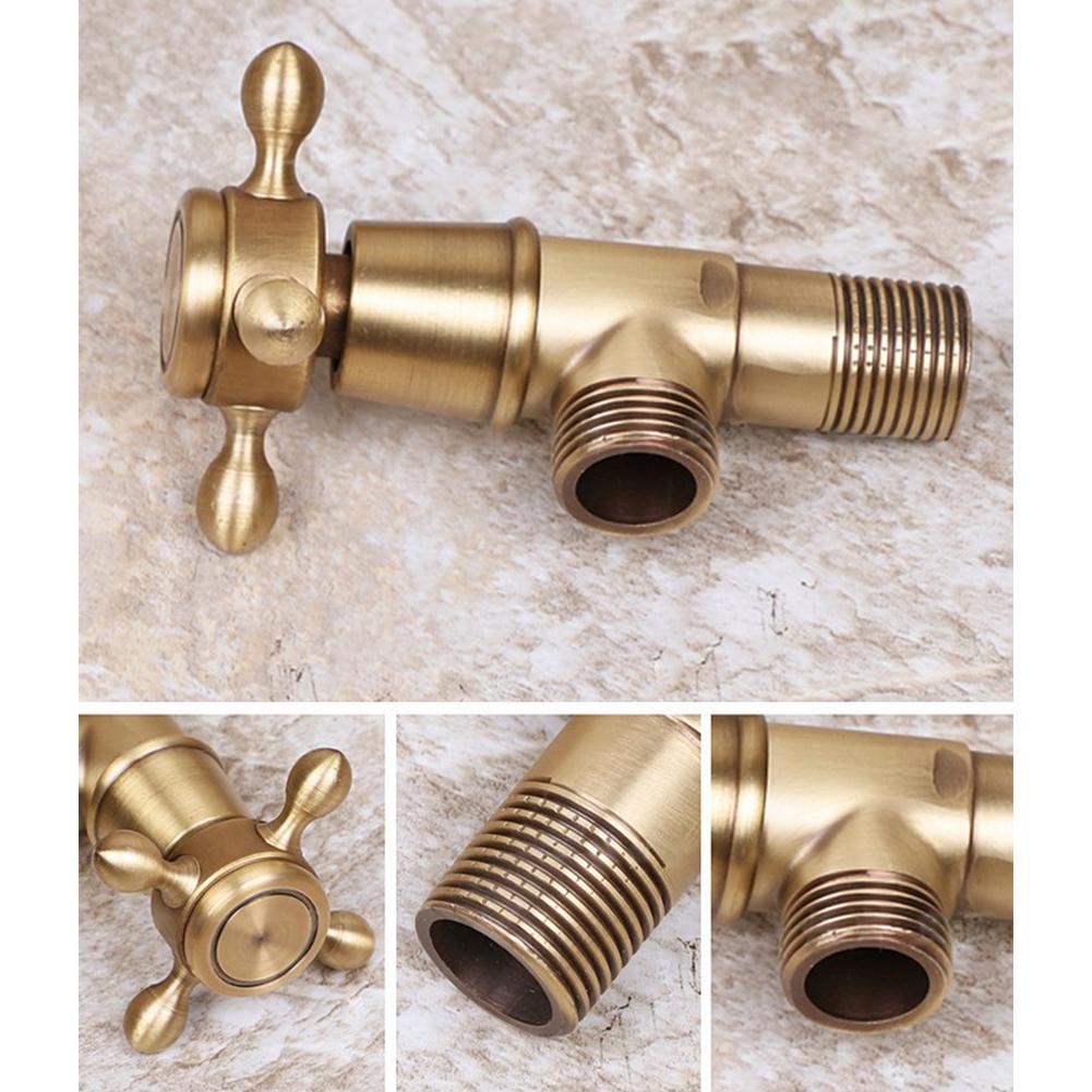 Easy Installation Bathroom Tap Antique Brass Valve G1/2 Connection Valve Prevent Water Wastage Total Height 100mm