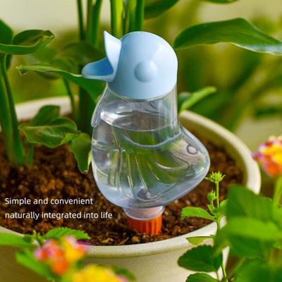 Bird Self Watering Spikes Clear Bird Bulb with Terracotta Spike Automatic Watering Spikes Plant Watering Device for Houseplants Outdoor Potted Plants