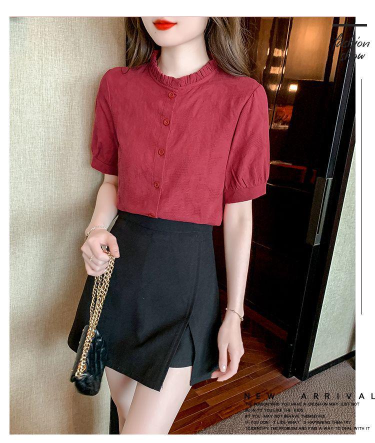 Summer 2024 Women's Pure Cotton Age-Defying Jacquard Shirt - Fashionable, Versatile, and Elegant