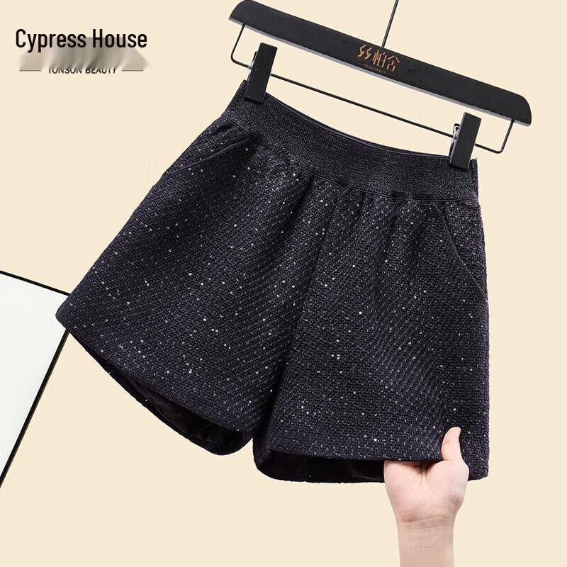 

Cypress She Women s High-Waist Sequin Wide-Leg Shorts XL