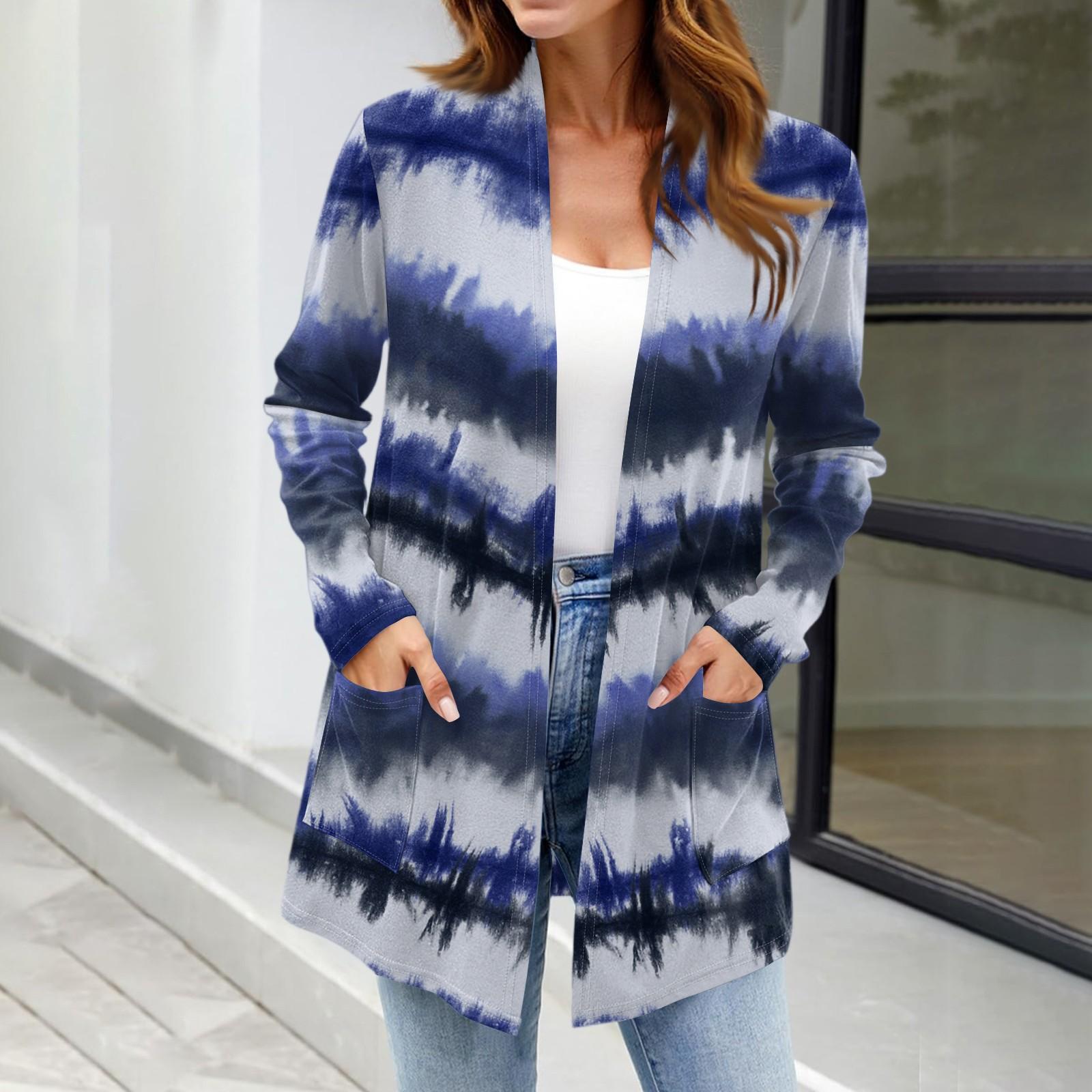 

Женские легкие кардиганы с открытой передней частью, с длинными рукавами, повседневные, свободные, тонкие кардиганы с карманами XL