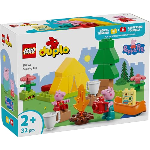 LEGO Duplo Peppa Pig Goes Camping Toy - Birthday Present, Building Blocks, Educational Toy for Boys and Girls, Ages 1.5, 2, 4, Toddlers, Pretend Play,