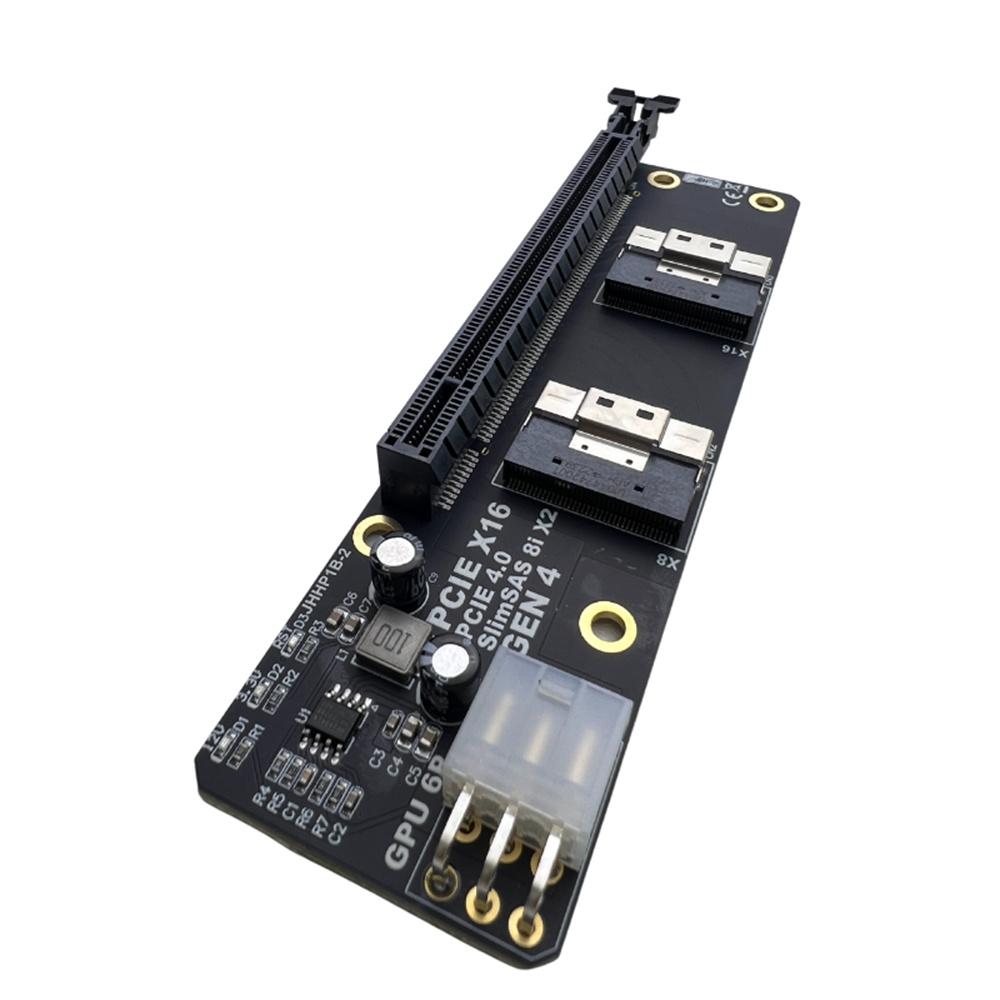 SlimSAS 8i x2 to PCIe4.0 x16 Slot Adapter SFF8654 Adapter Card GEN4 for Network