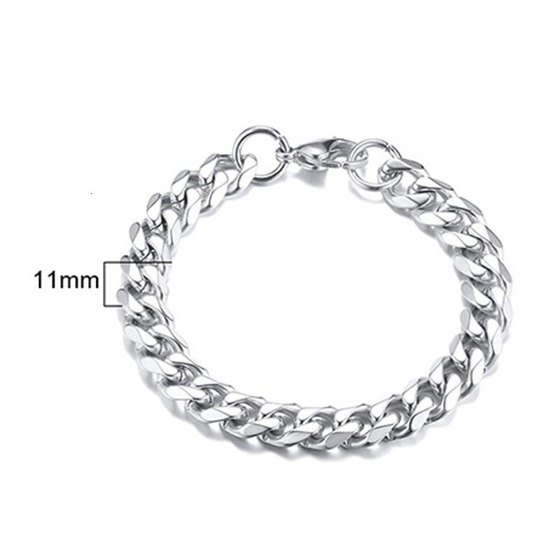 Curb Kubanische Gliederkette Armband für Männer Frauen Paare Edelstahl Armbänder 3mm bis 11mm für Freund Ehemänner